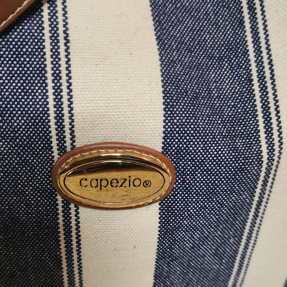 Capezio Blue and White Striped Crossbody Bag - Picture 9 of 9